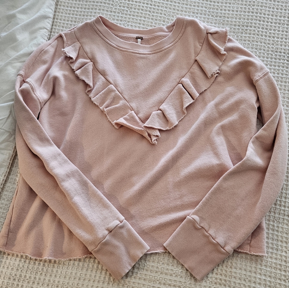 Free People Ruffle Sweatshirt - Picture 2 of 5
